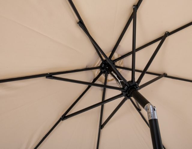 Meridian Furniture Fiji Beige/Matte Black/Matte White Aluminum Outdoor Patio Umbrella and Round Base-4