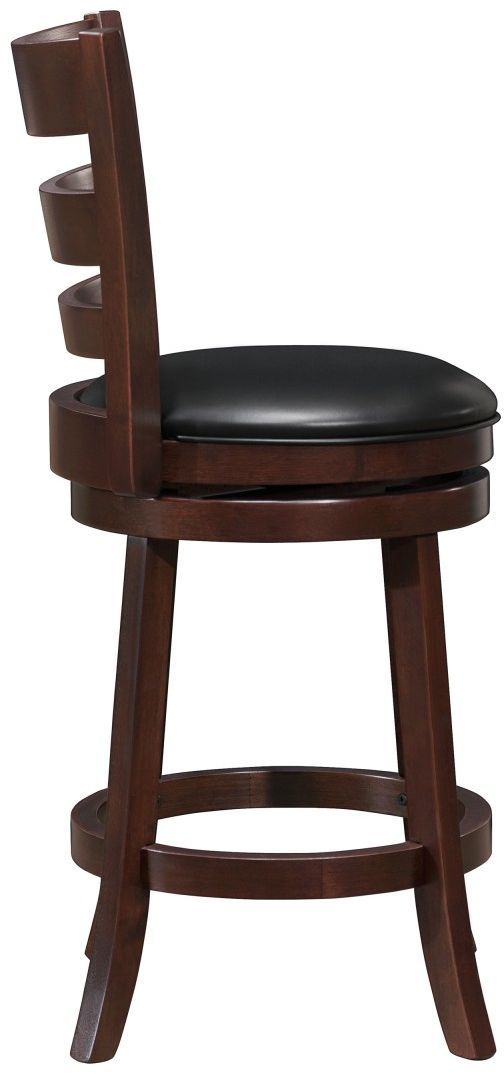 Homelegance® Edmond Black/Dark Cherry Swivel Counter Chair-3