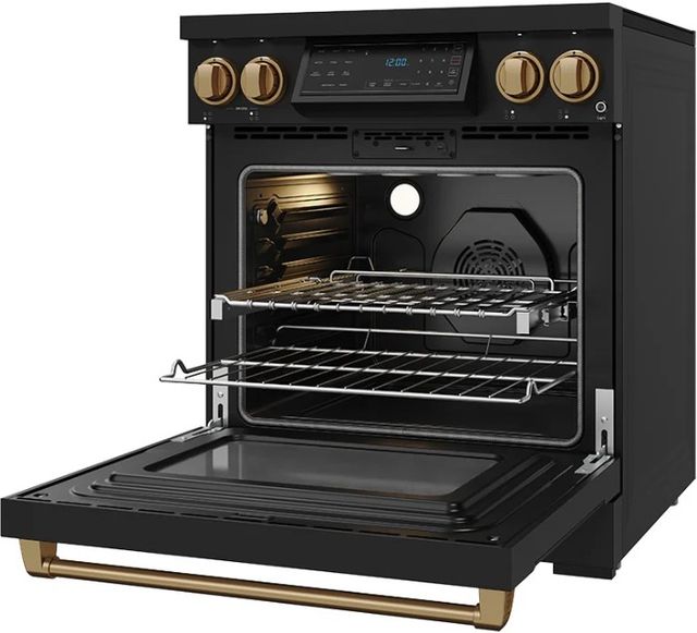 Thor Kitchen® Gordon Ramsay Collection 30" Black Pro Style Induction Range with Tilt Panel Touch Control and Bronze Trim-4