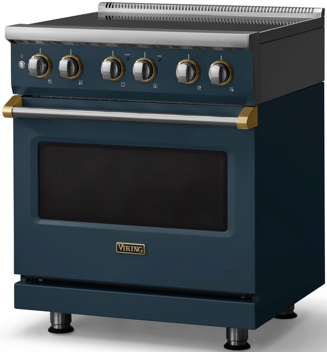 Viking® 5 Series 30" Squall Pro Style Induction Range with Brushed Brass Trim-3