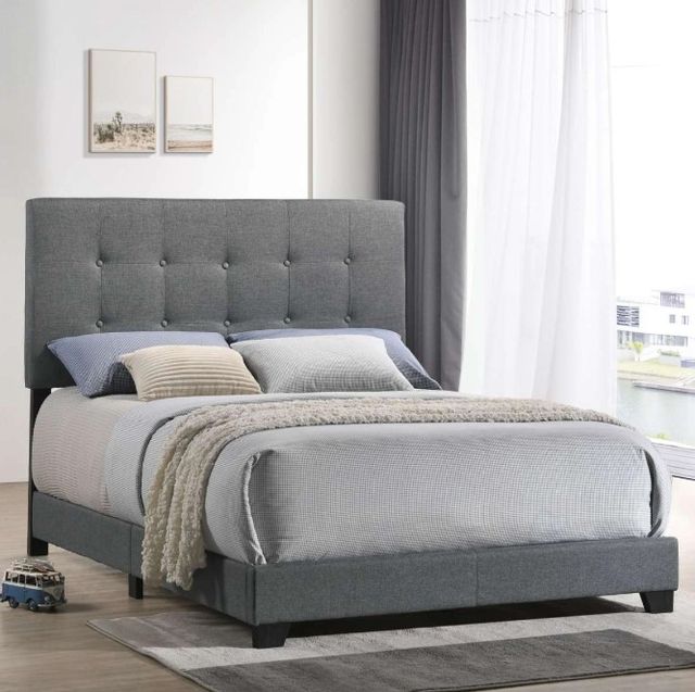 Intercon Addyson Gunmetal Youth Full Upholstered Panel Bed-1