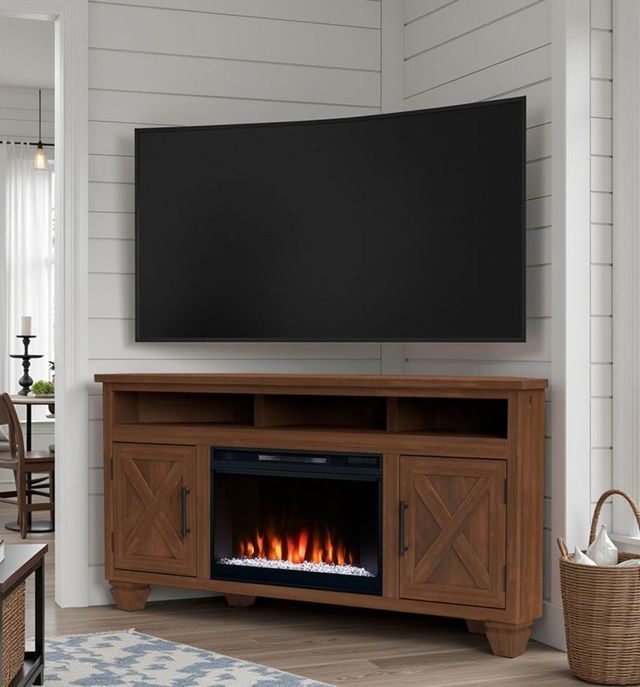 Legends Home Real Cozy Liberty Whiskey 64" Corner Fireplace Console-1