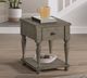 Elements International Kings Court Gray Chairside Table with USB -1