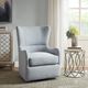 Olliix by Madison Park Light Blue Arianna Swivel Glider Chair-4