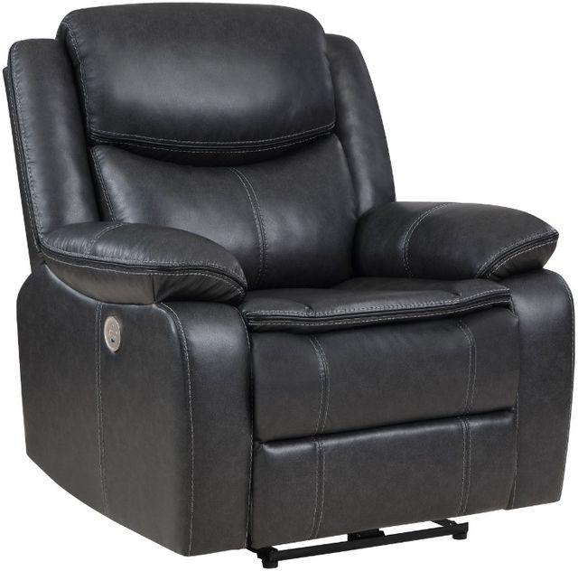 Coaster® Sycamore Dark Gray Upholstered Power Recliner Chair-0