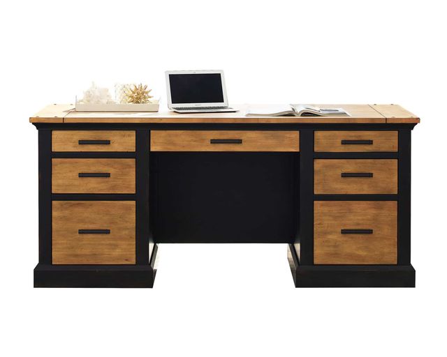 Martin Furniture Toulouse Aged Ebony Double Pedestal Desk-0