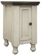 International Furniture Direct Stone Ivory Antiqued/Weathered Gray Door Chairside Table-0