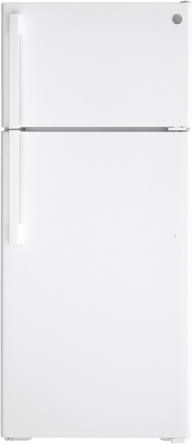 GE® 28" 17.5 Cu. Ft. ENERGY STAR® White Top Freezer Refrigerator-0