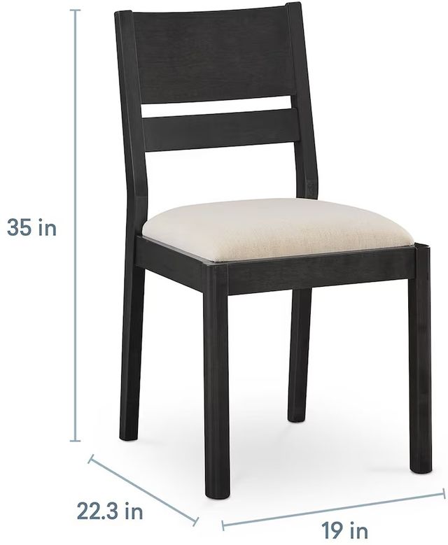 Bassett® Furniture Origins Spence Carbon Dining Chair with Nomad Cream Upholstered Seat-2