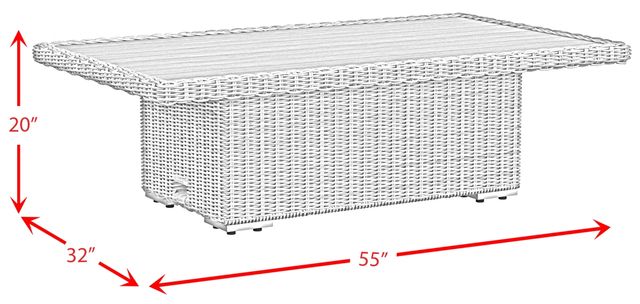 Elements International Carmona Natural Woven Outdoor Coffee Table-2