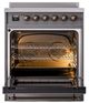 Ilve® Nostalgie II Noblesse 30'' Graphite Matte Pro Style Induction Range with Burnished Trim-1
