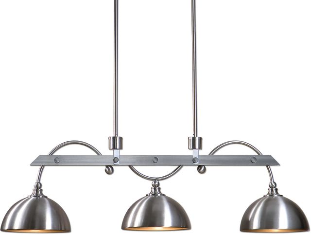 Uttermost by Carolyn Kinder Malcolm 3 Light Nickel Industrial Island Light-0