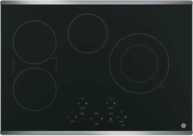 GE® 30" Stainless Steel on Black Electric Cooktop-0