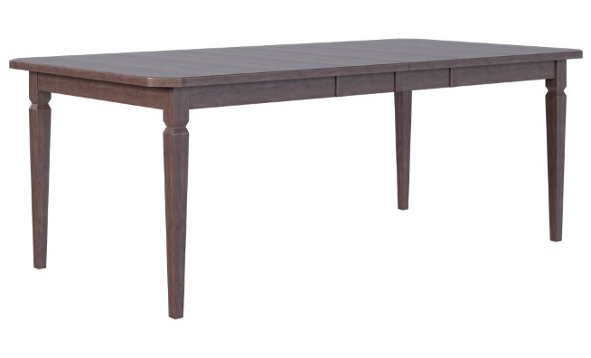Country View Woodworking Customizable Medford Red Oak Top 48" Dining Table with 2-Leaves and Brown Maple Base