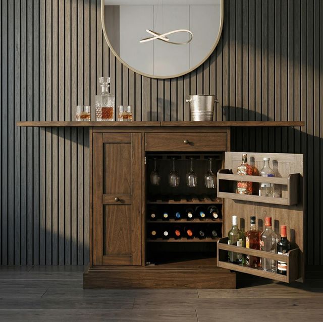 Howard Miller® Tipple Burnished Oak Bar and Wine Console-1