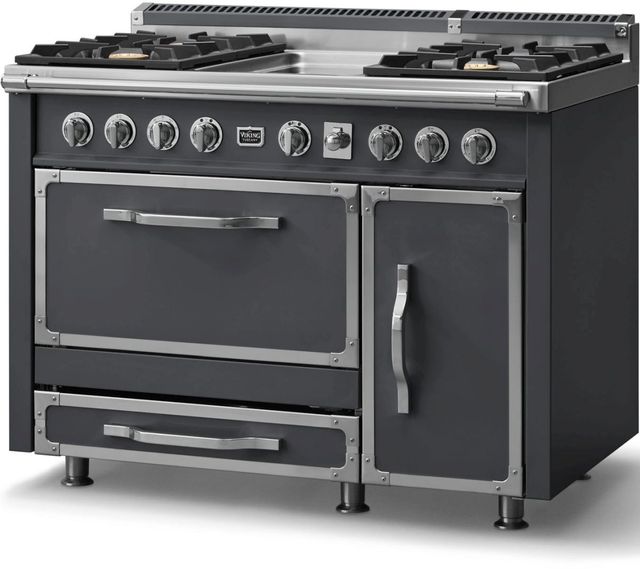 Viking® Tuscany 48" Cast Black Pro Style Dual Fuel Range-2