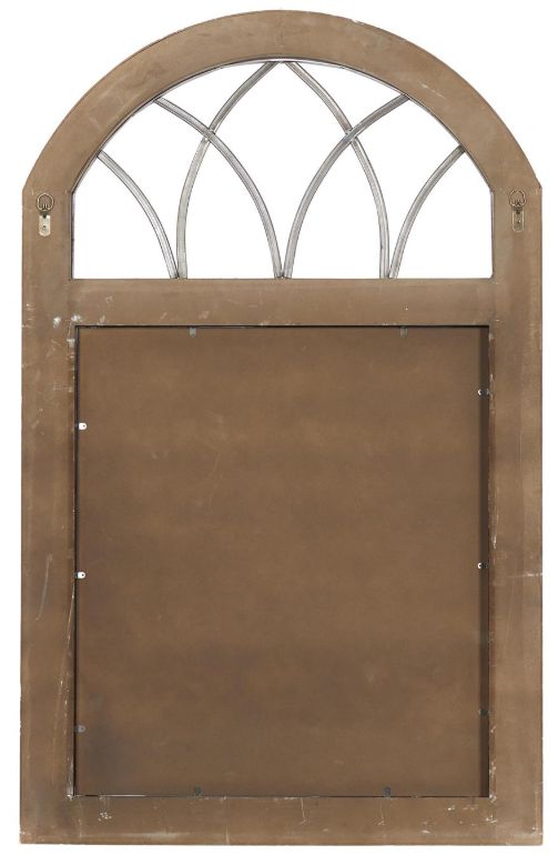 Deco Marche Brown 30" Arched Window Pane Wall Mirror-2