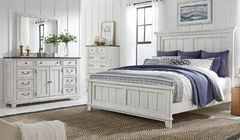 Liberty Furniture River Place 3-Piece Riverstone White/Tobacco King Panel Bed