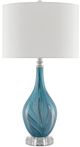 Currey & Company Lupo Aqua Blue/Off-White Table Lamp-1
