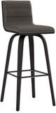 Armen Living Vienna Black Brushed/Gray Swivel Bar Stool-0