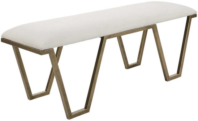 Uttermost® Farrah Antique Gold Leaf/White Bench-0