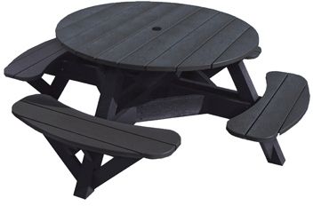 C R Plastics Black Picnic Table-0