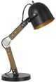 Cal® Lighting & Accessories Binimi Matte Black/Wood Desk Lamp-0