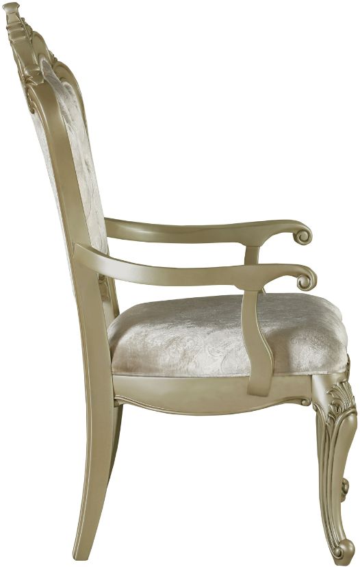 New Classic® Home Furnishings Monique Champagne/Silver Dining Arm Chair-3