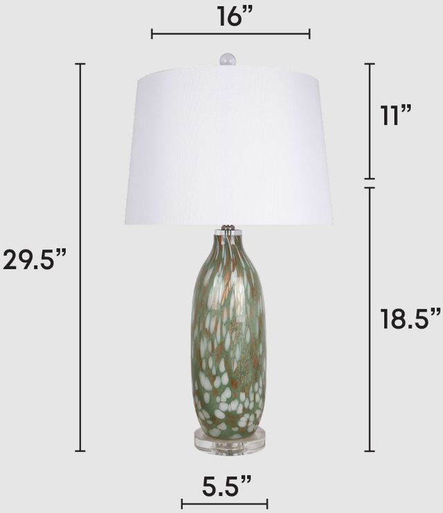 Classy Living 2-Piece Verdant Glow Green Art Glass Table Lamp Set-1
