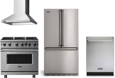 Viking® 4 Piece Stainless Steel Gas Kitchen Package