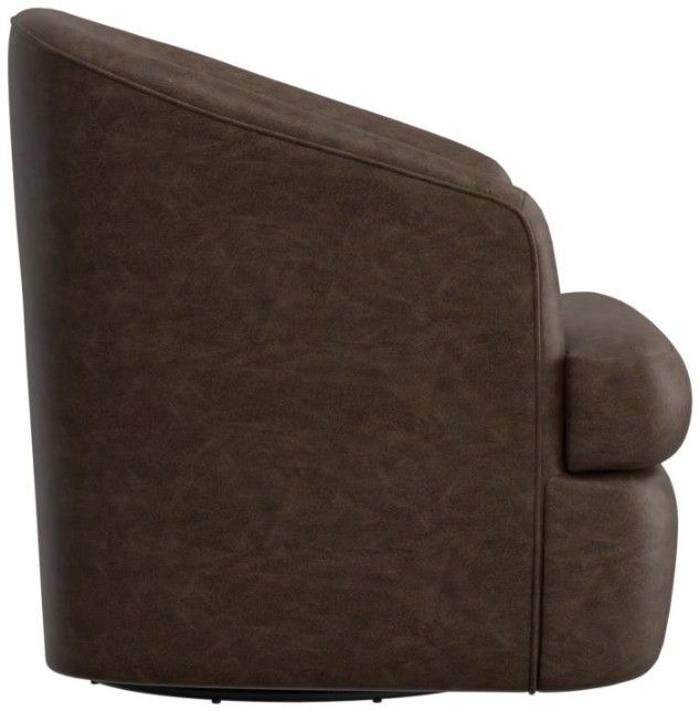 International Furniture Direct Tumbi Brown Faux Leather Swivel Accent Chair-3