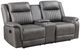 New Classic® Home Furnishings Enzo Gray Dual Manual Reclining Loveseat-0