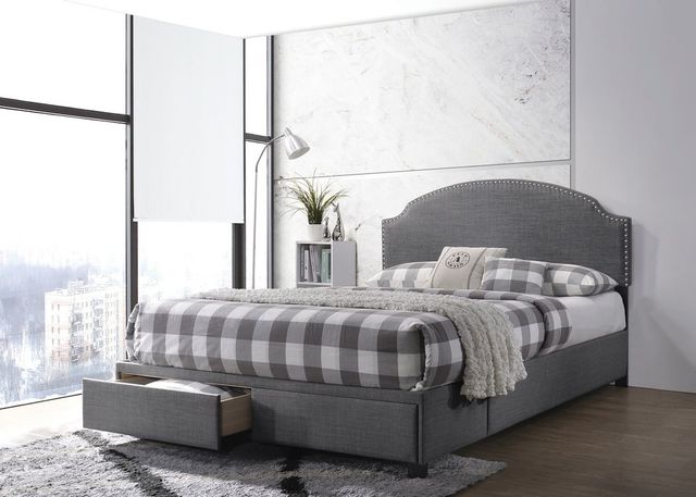 Coaster® Niland Charcoal Upholstered Queen Storage Bed-1
