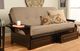 Kodiak Furniture Phoenix Linen Stone/Espresso Full Storage Futon with Mattress-1