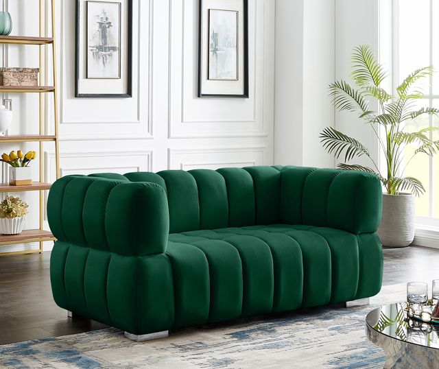 Meridian Furniture Gwen Green Velvet Loveseat-2