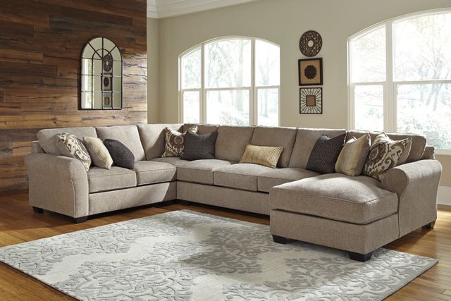 Benchcraft® Pantomine 4-Piece Driftwood Left-Arm Facing Sectional with Chaise and Armless Sofa-1