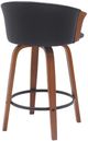 Armen Living Diana Black/Walnut Swivel Counter Stool-2