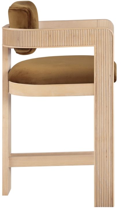 Meridian Furniture Sacha Saddle/Natural Upholstered Counter Stool-2