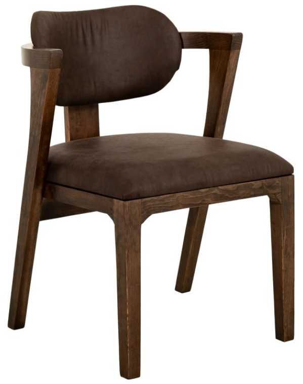 International Furniture Direct Zaphiro Brown/Lacquer Brown Upholstered Dining Arm Chair-0