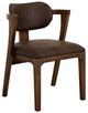 International Furniture Direct Zaphiro Brown/Lacquer Brown Upholstered Dining Arm Chair-0