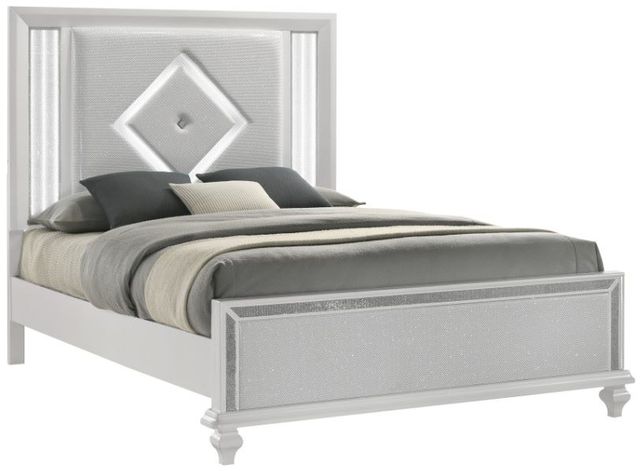 New Classic® Home Furnishings Stardust 4-Piece White Queen Panel Bedroom Set-2