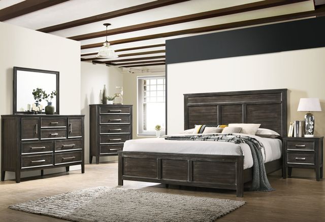 New Classic® Home Furnishings Andover 4-Piece Nutmeg Queen Panel Bedroom Set with Chest-0