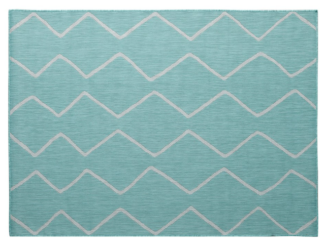 Olliix by Madison Park Azure Aqua/White 5 x 7' Moroccan Tile Indoor/Outdoor Rug-0