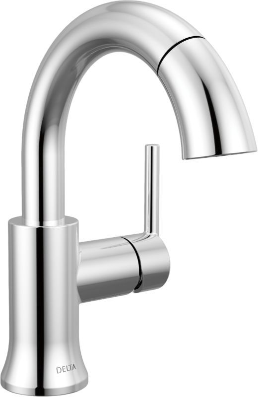 Delta Trinsic® Chrome Single Handle Lever Pull-Down Bathroom Faucet with Drain-0