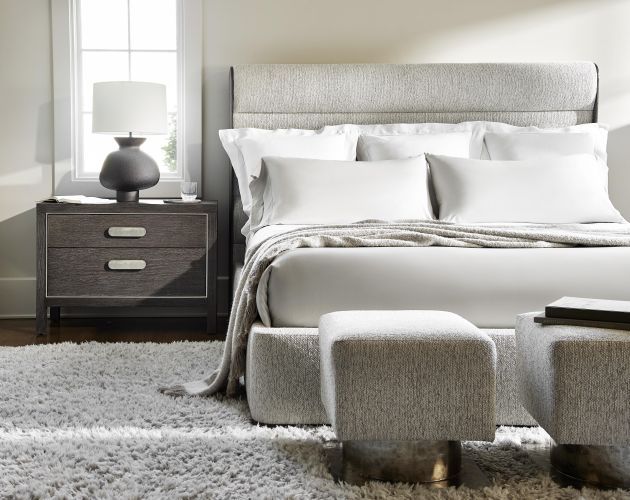 Bernhardt Prado Gray California King Upholstered Panel Bed-3