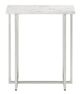 Currey & Company White Accent Table with Cora Silver Leaf Base-0