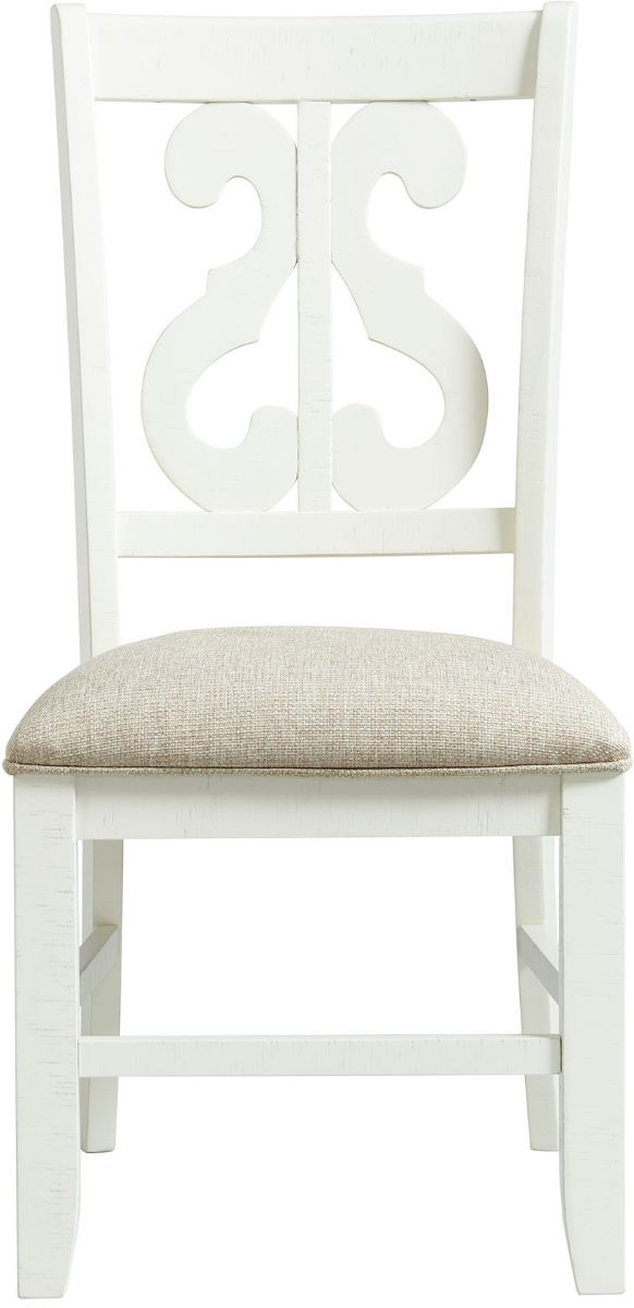 Elements International Stone White Dining Chair-1