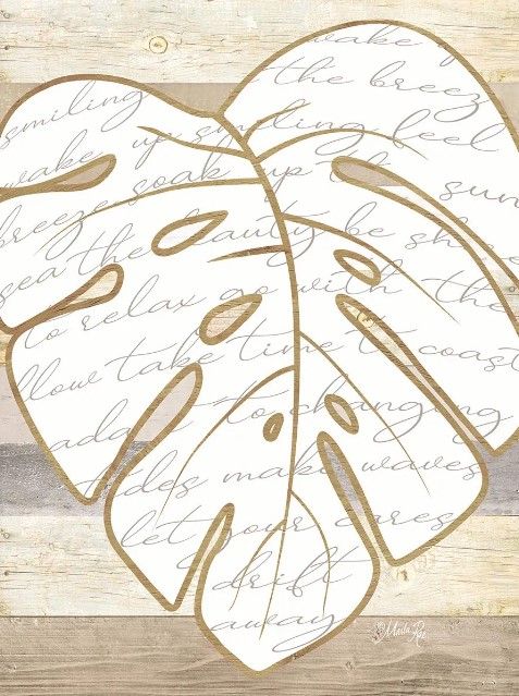 Classy Art Coastal Leaf I by Marla Rae Wall Art-0