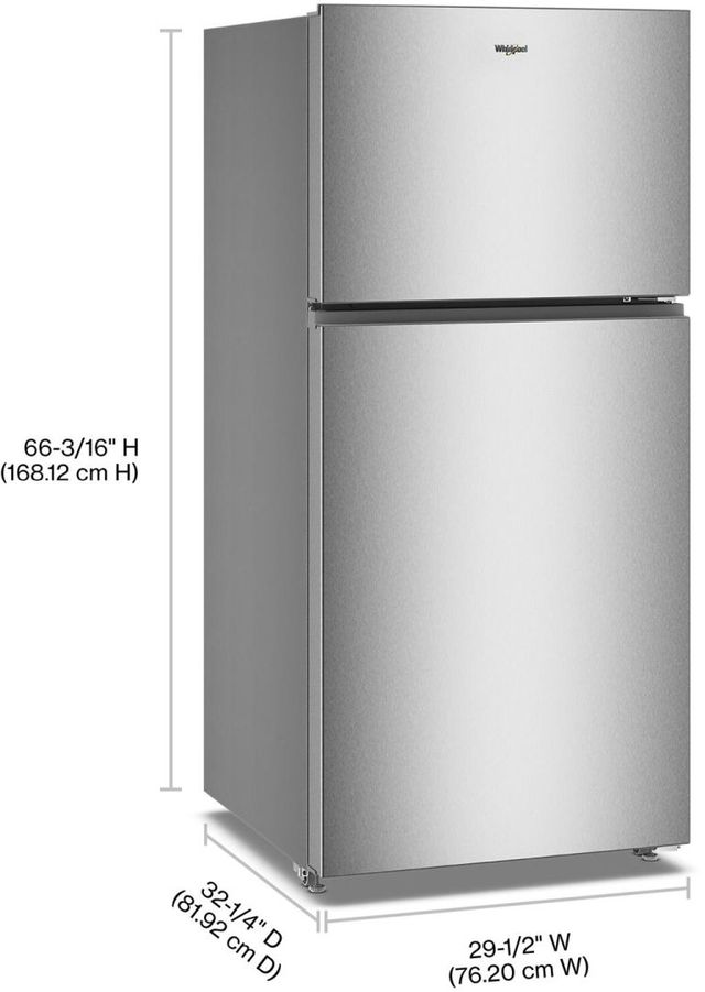 Whirlpool® 30'' 19.3 Cu. Ft. Fingerprint Resistant Stainless Steel Top Freezer Refrigerator with Total Coverage Cooling -2
