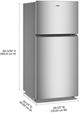 Réfrigérateur à congélateur supérieur de 30 po Whirlpool® de 19.3 pi³ - Acier inoxydable résistant aux traces de doigts-2